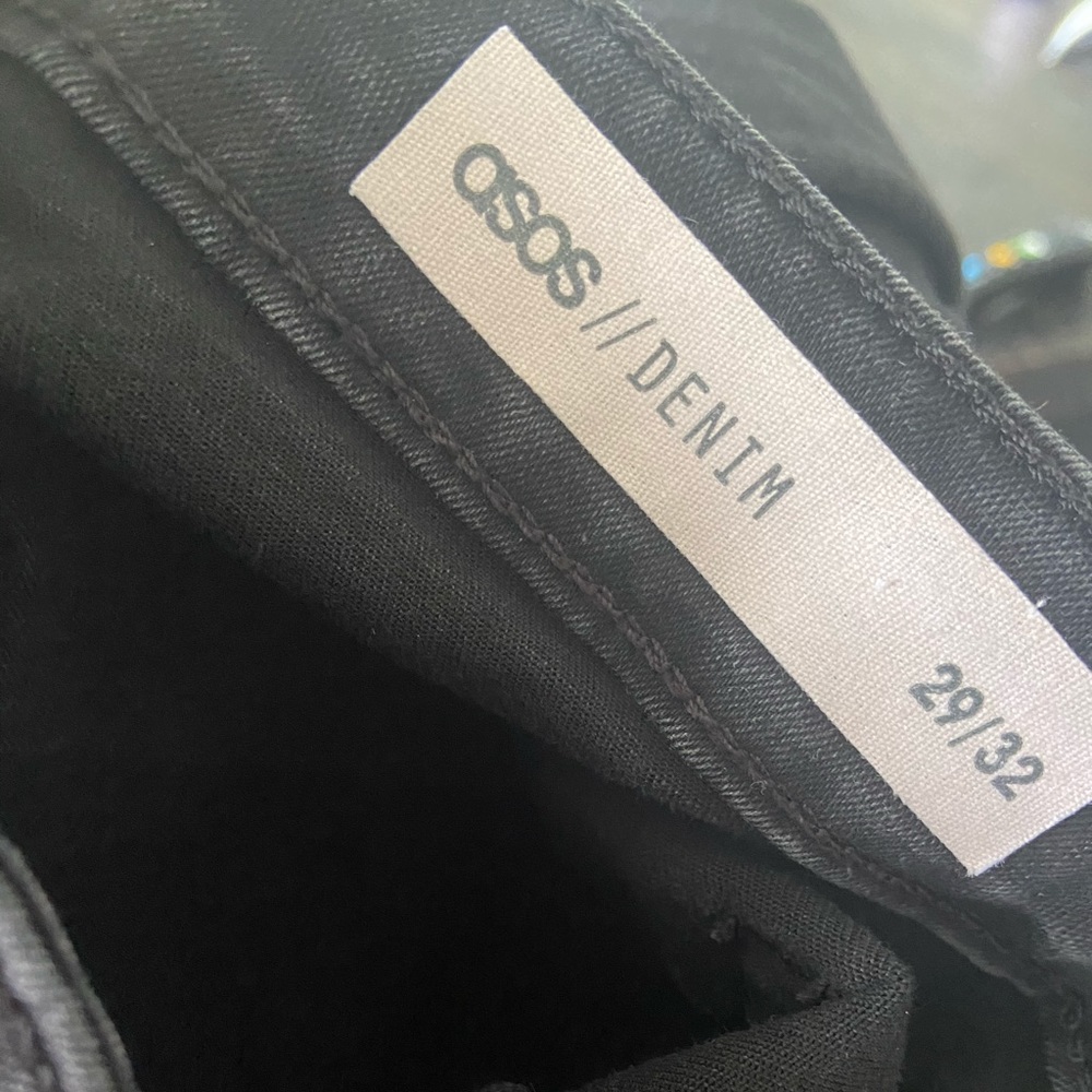 ASOS High Rise Ridley Skinny Jeans In Washed Black - Picture 8 of 9